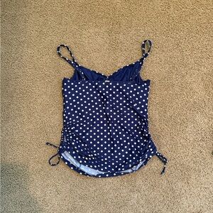 Panache Blue and White Polka Dot Tankini Top